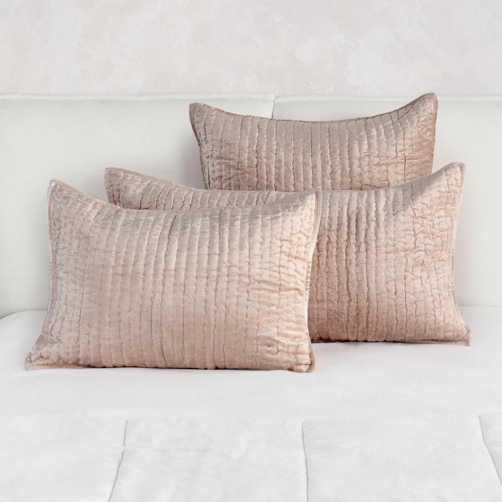 Dimitry 100% Rayon Velvet Bliss Pink Standard  Sham by Kosas Home. Picture 5
