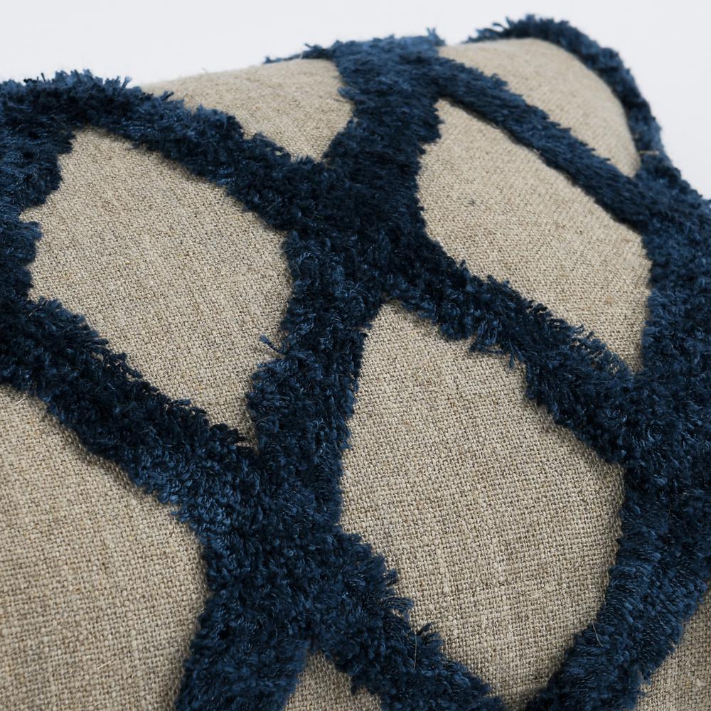 Evangeline 100% Linen 14"x 20" Throw Pillow in Blue by Kosas Home. Picture 3