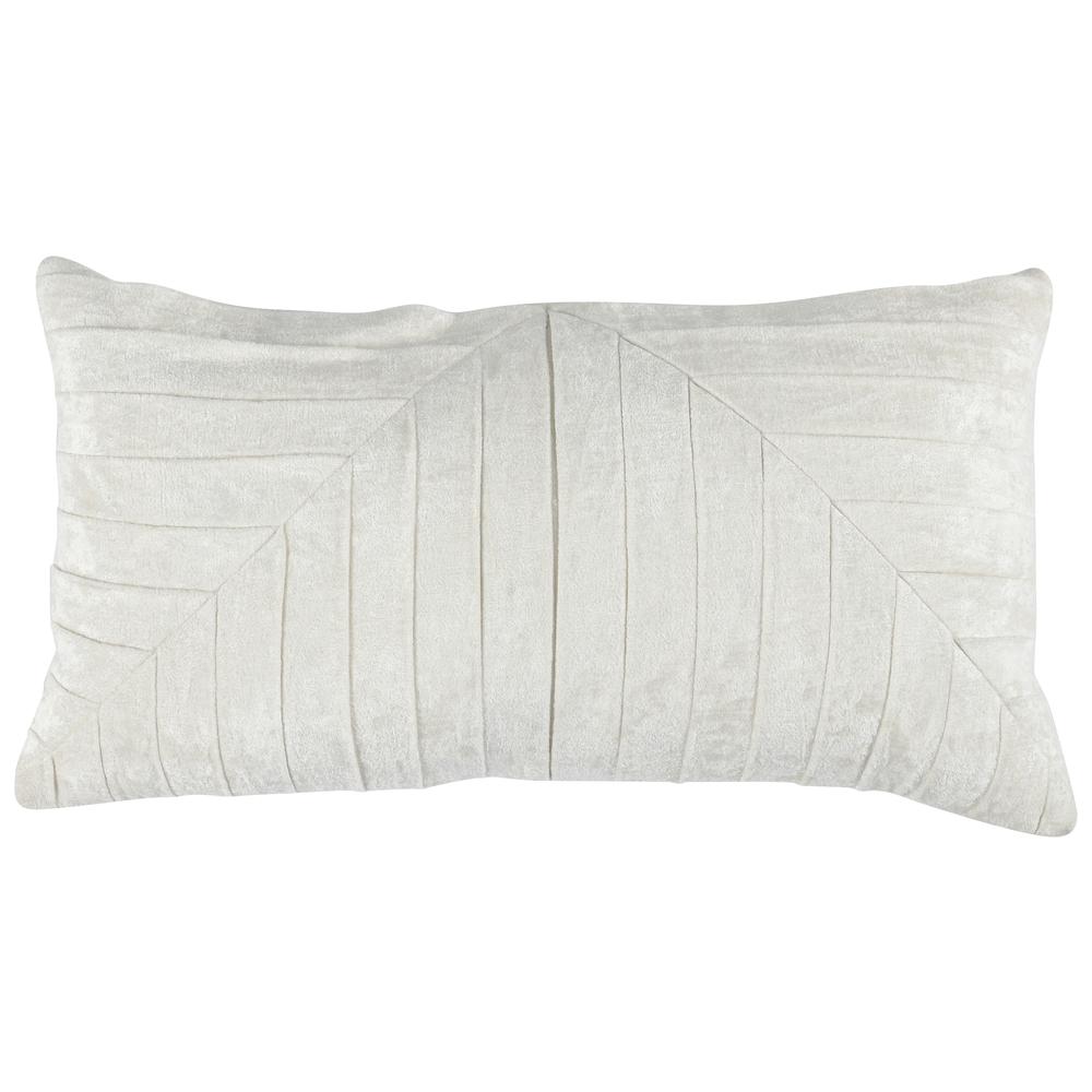 Laurant 14"x 26" Velvet Throw Pillow in Ivory by Kosas Home. Picture 1
