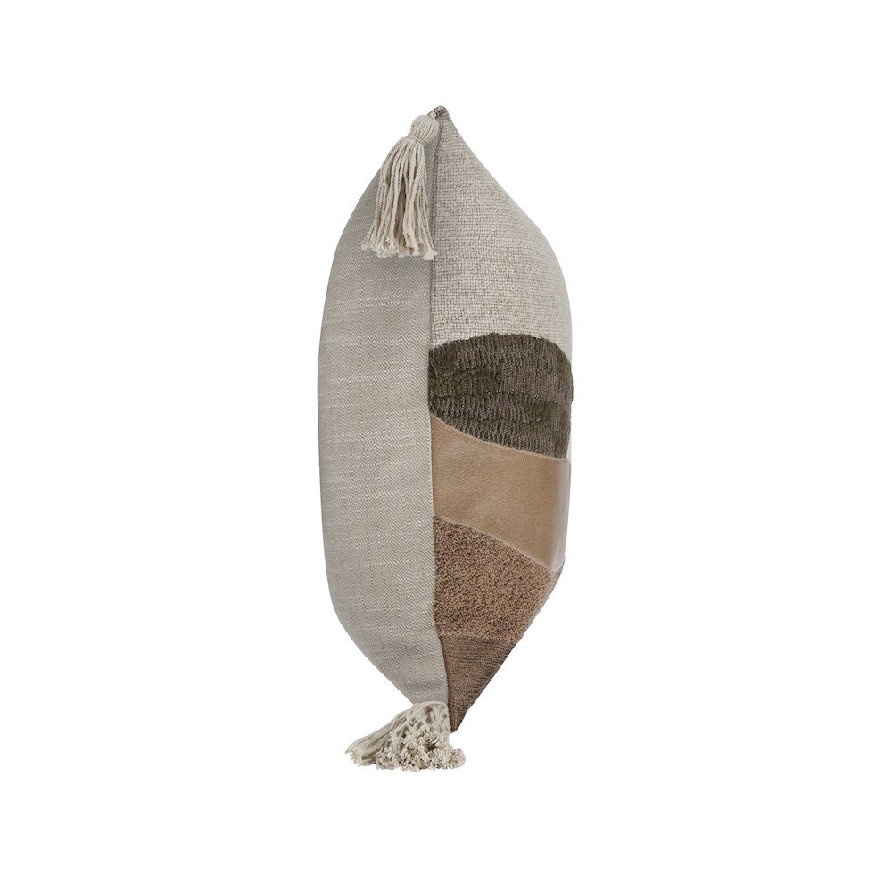 Carve 18" Multicolor Brown Throw Pillow. Picture 3