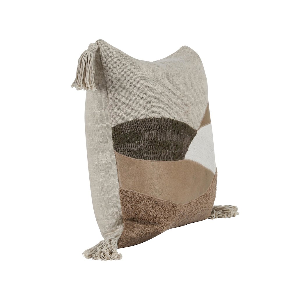 Carve 18" Multicolor Brown Throw Pillow. Picture 5