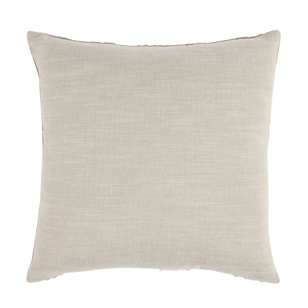 Hannah 22" 100% Cotton Fabric Throw Pillow, Natural. Picture 2