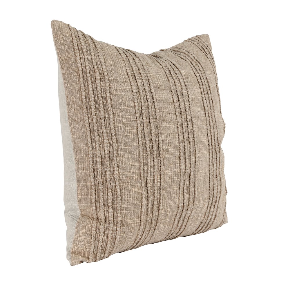 Hannah 22" 100% Cotton Fabric Throw Pillow, Natural. Picture 5