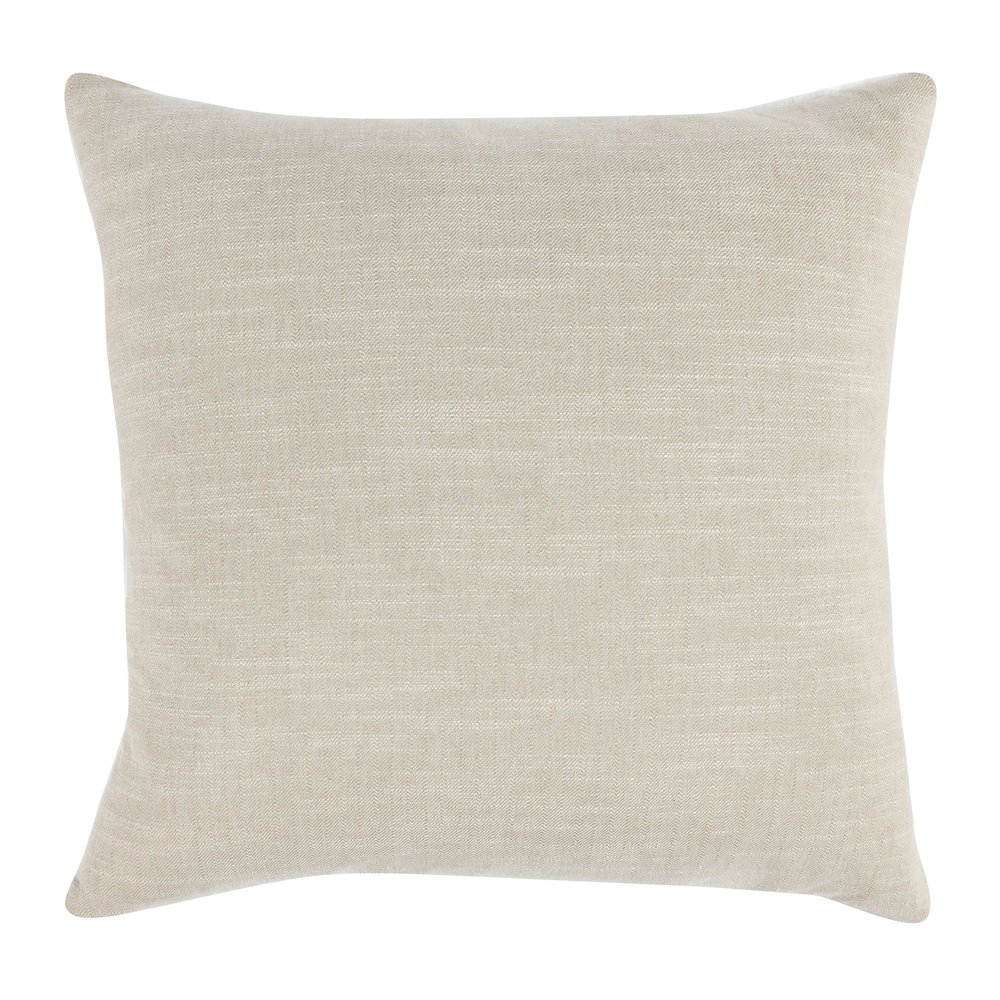 Hannah 22" 100% Cotton Fabric Throw Pillow, White. Picture 2