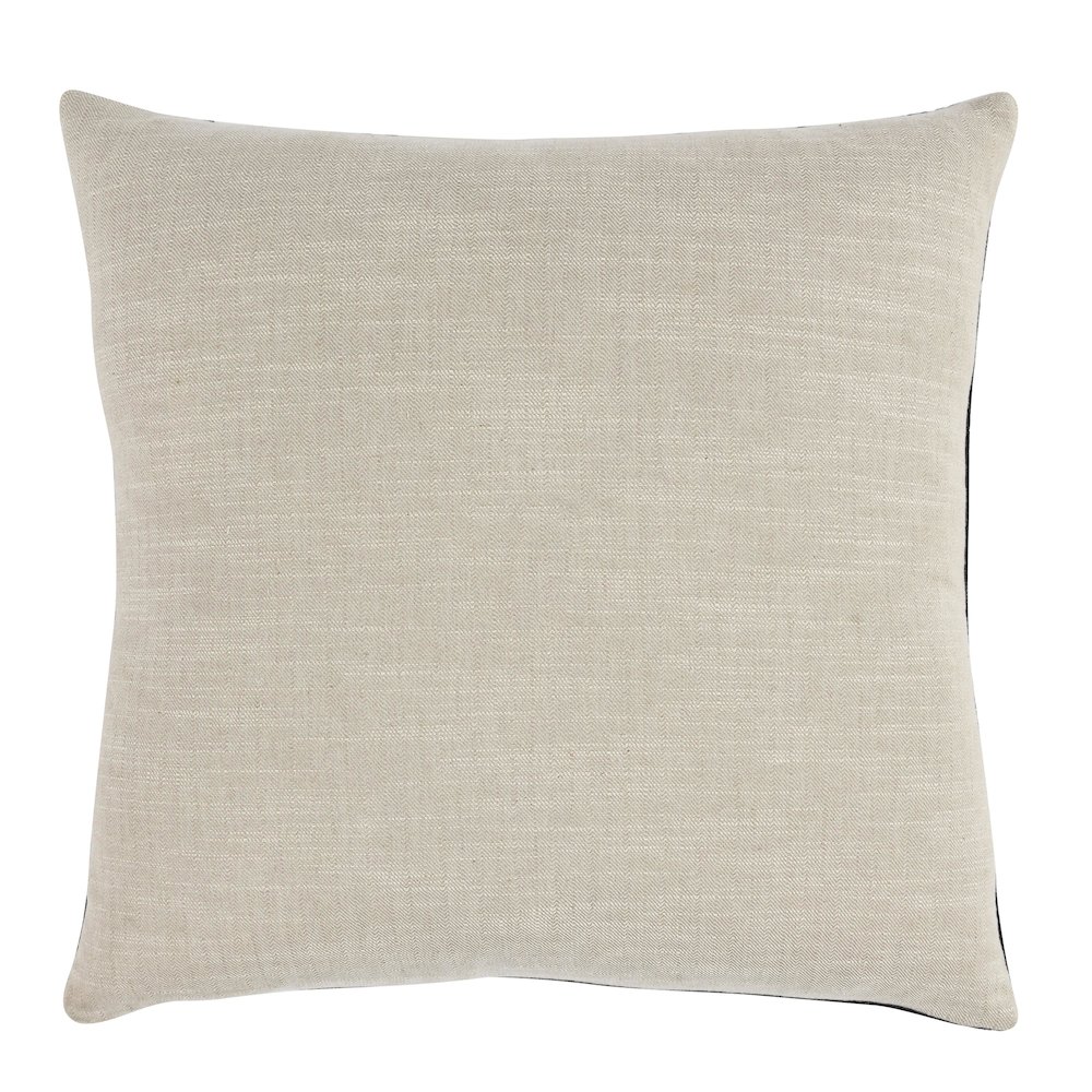 Hannah 22" 100% Cotton Fabric Throw Pillow, Black. Picture 2