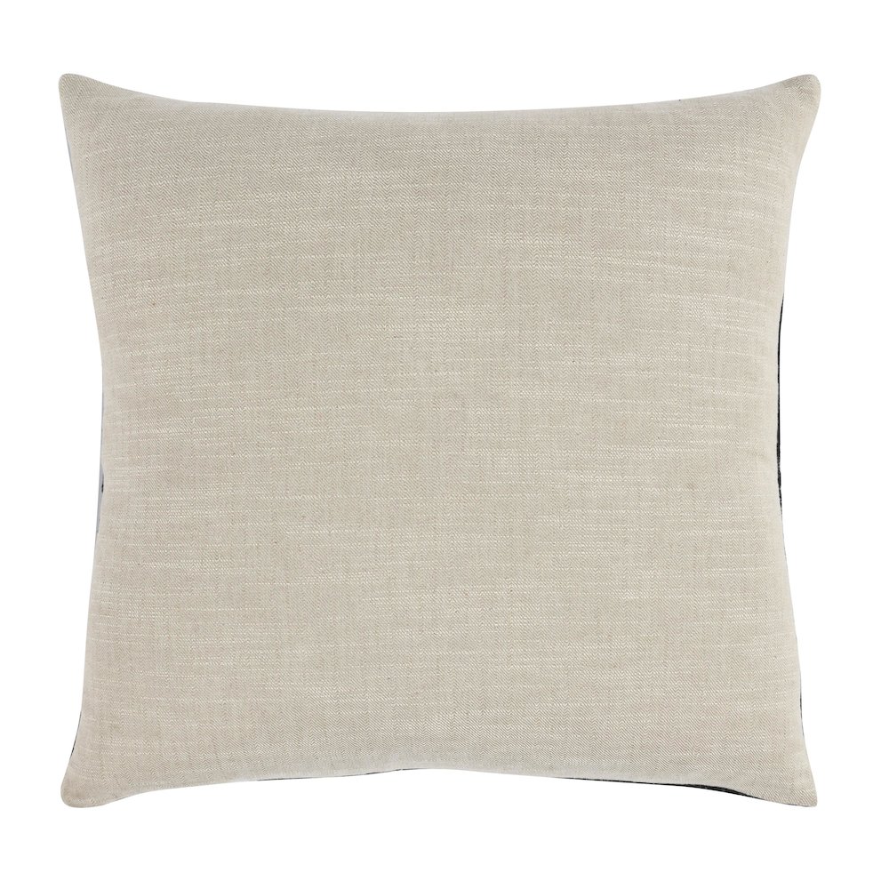 Hannah 22" 100% Cotton Fabric Throw Pillow, Navy Blue. Picture 2
