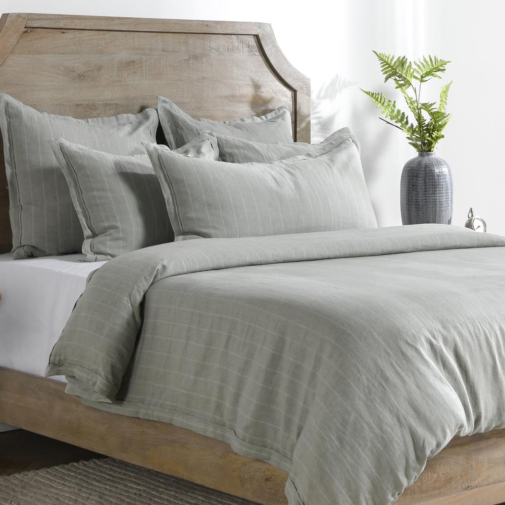 Kingston 100% Linen King Duvet , Sage Green. Picture 1