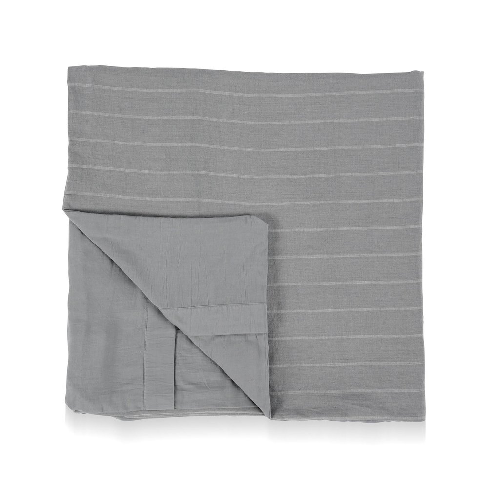 Monaco 100% Linen Queen Duvet , Blue. Picture 3