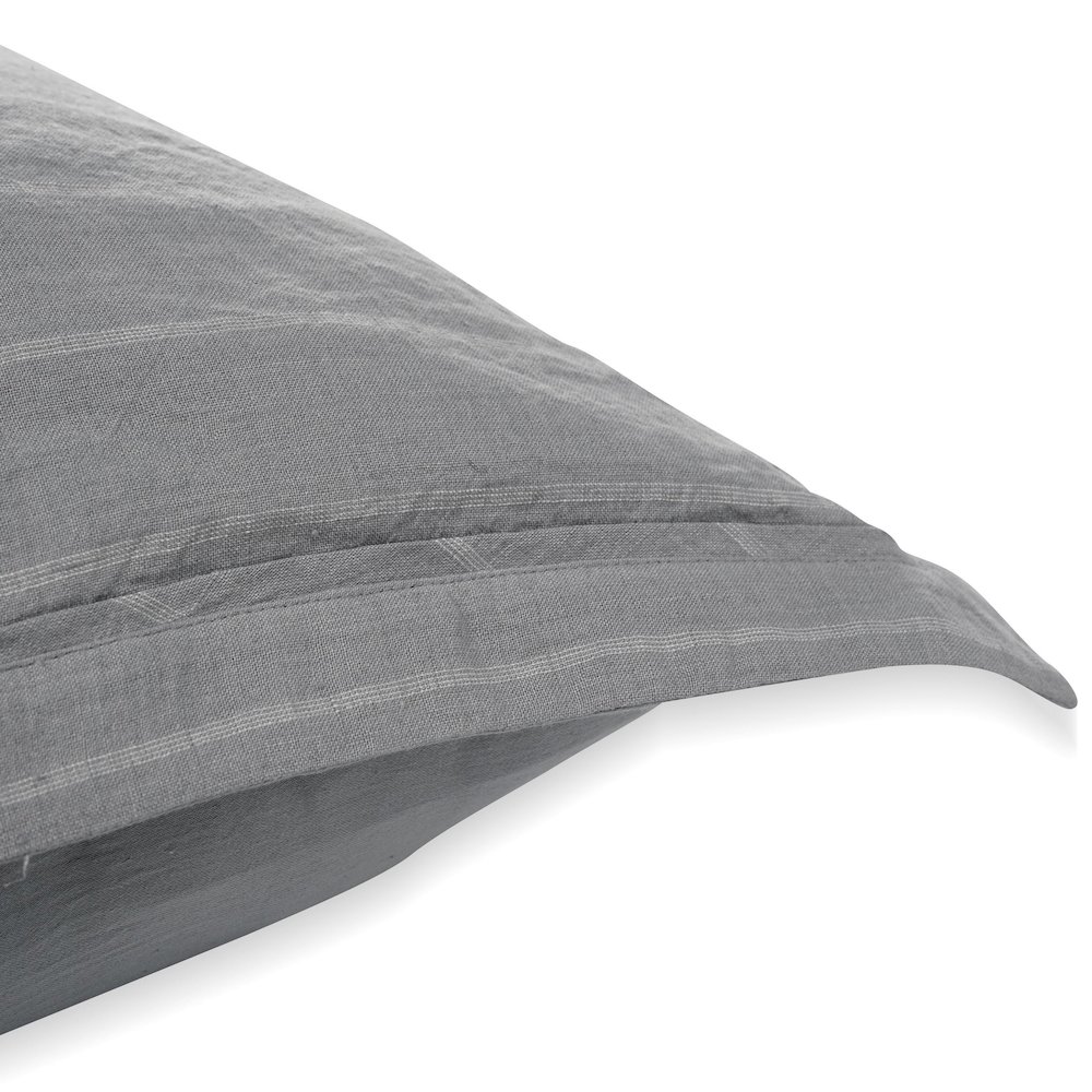 Monaco 100% Linen King Sham , Blue. Picture 3