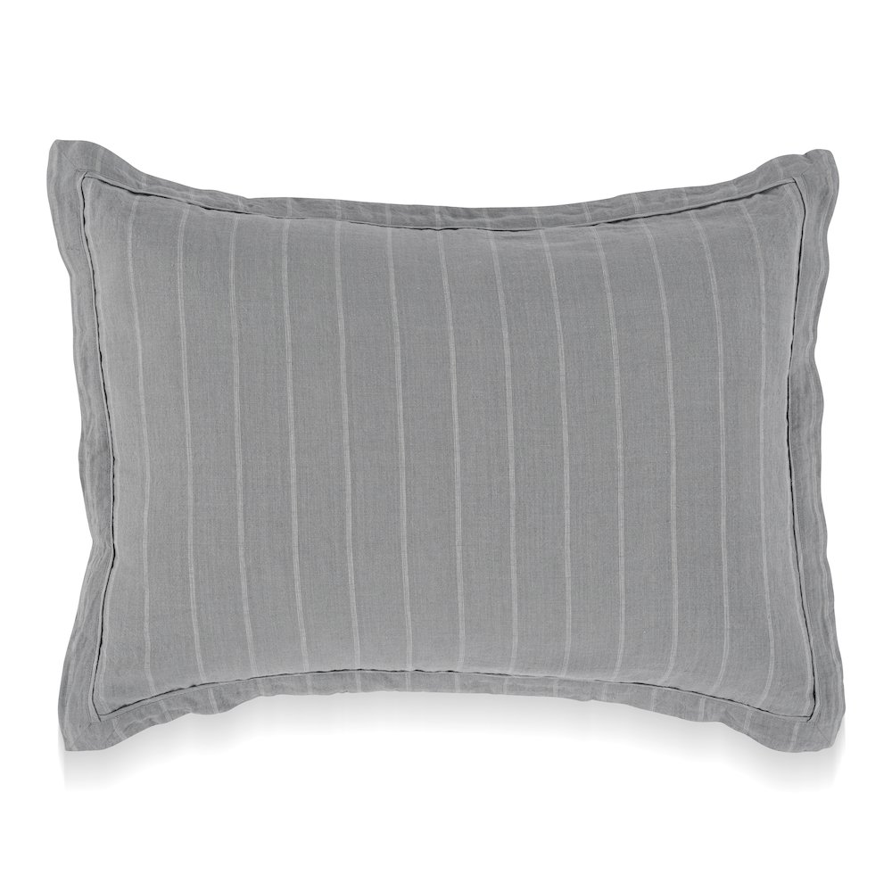 Monaco 100% Linen Standard Sham , Blue. Picture 1
