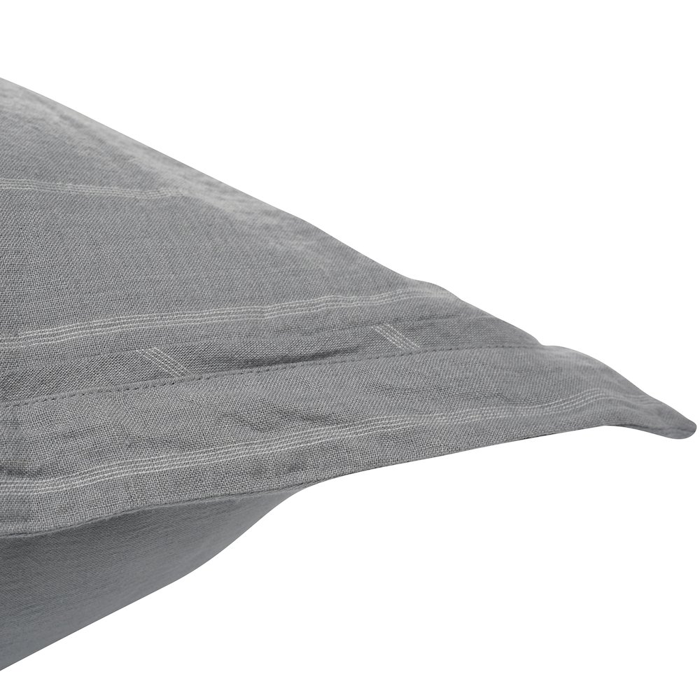 Monaco 100% Linen Standard Sham , Blue. Picture 3