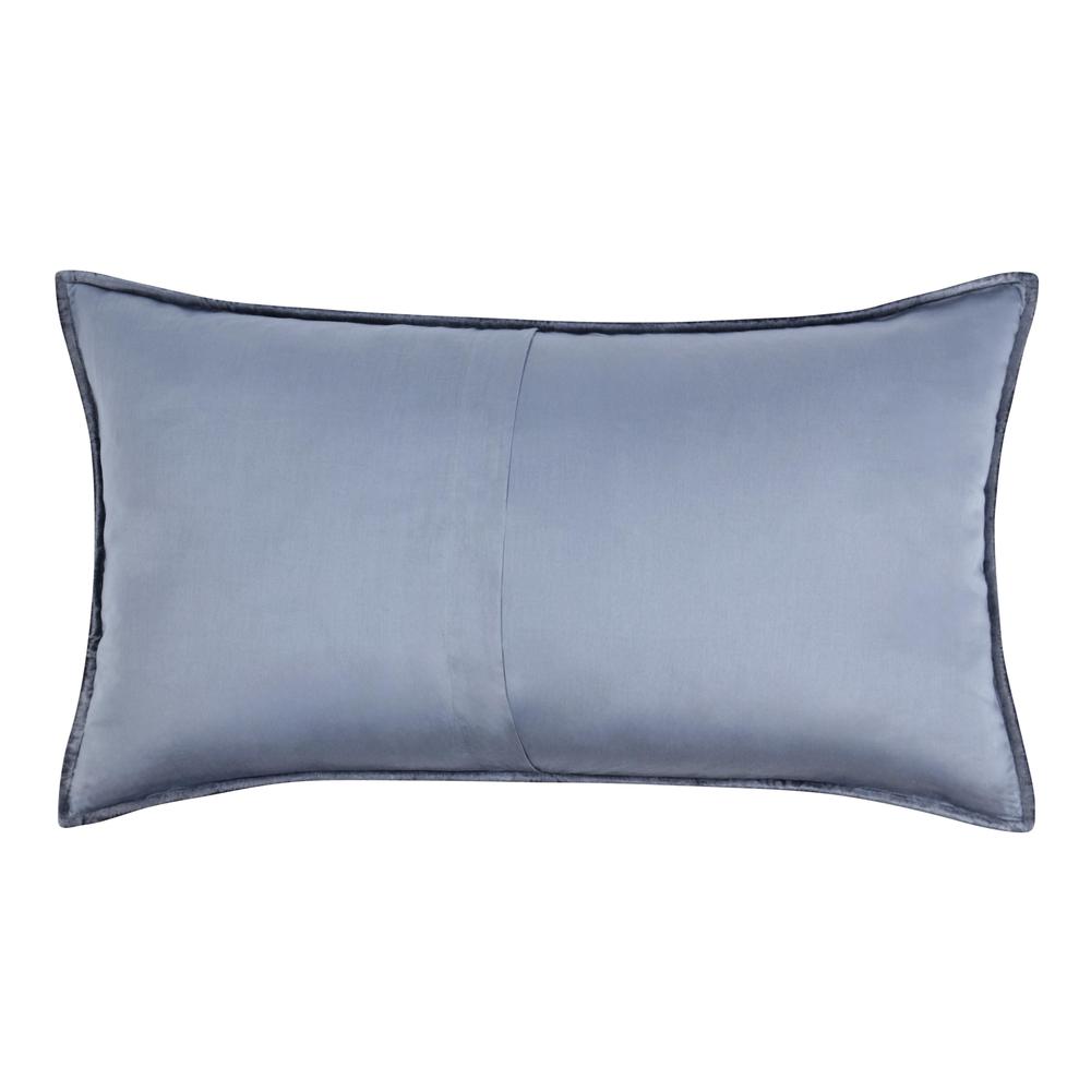Dimitry 100% Rayon Velvet Sea Fog Blue King Sham by Kosas Home. Picture 2