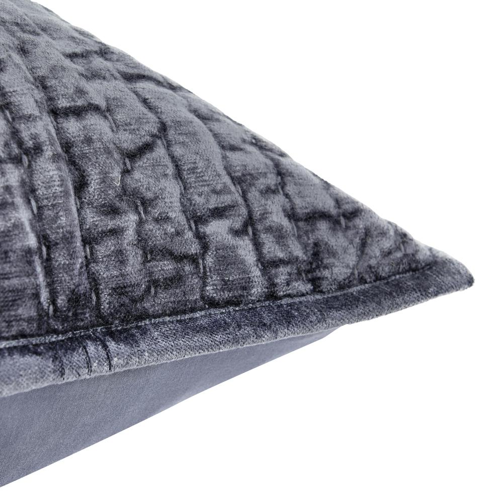Dimitry 100% Rayon Velvet Sea Fog Blue King Sham by Kosas Home. Picture 3