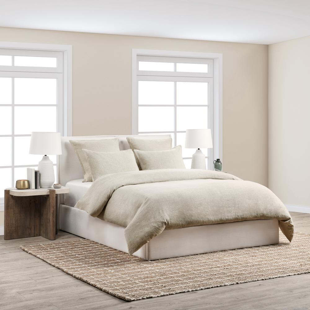Talia Cotton Linen Blend Natural King Duvet. Picture 6