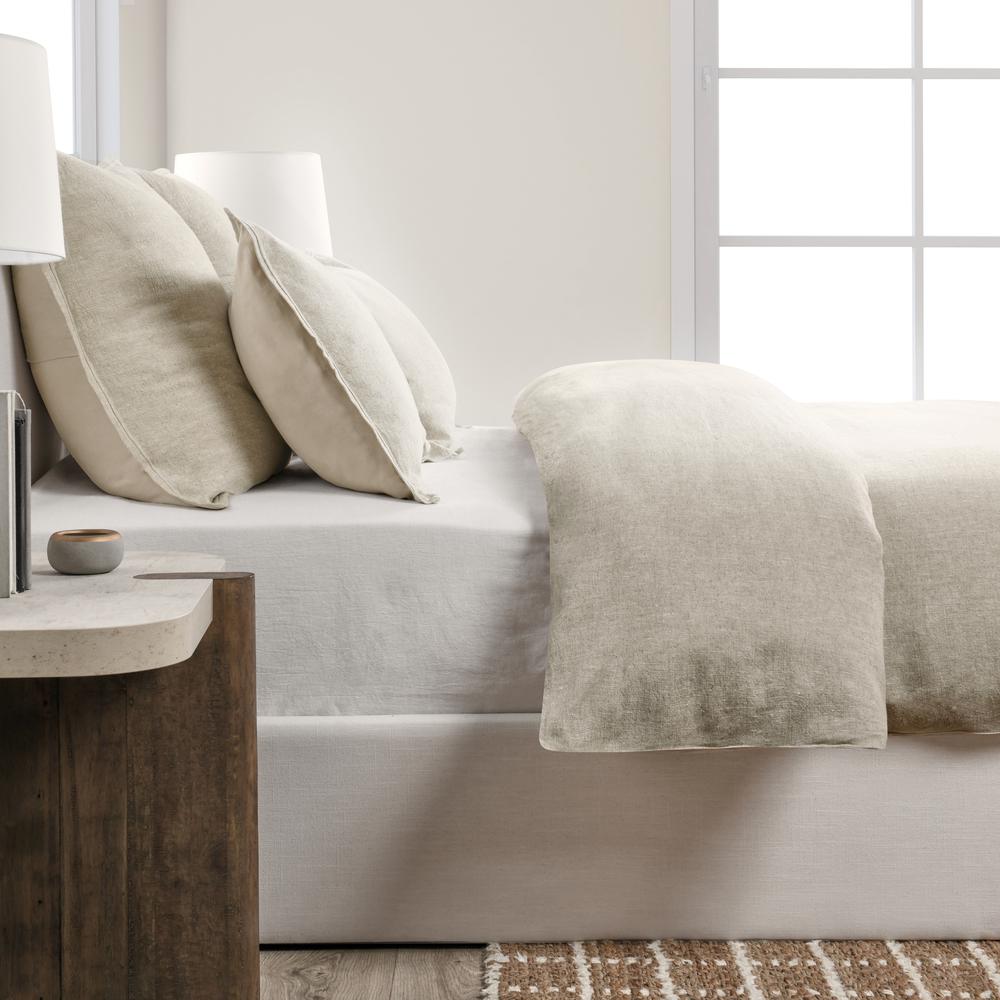 Talia Cotton Linen Blend Natural Queen Duvet. Picture 3
