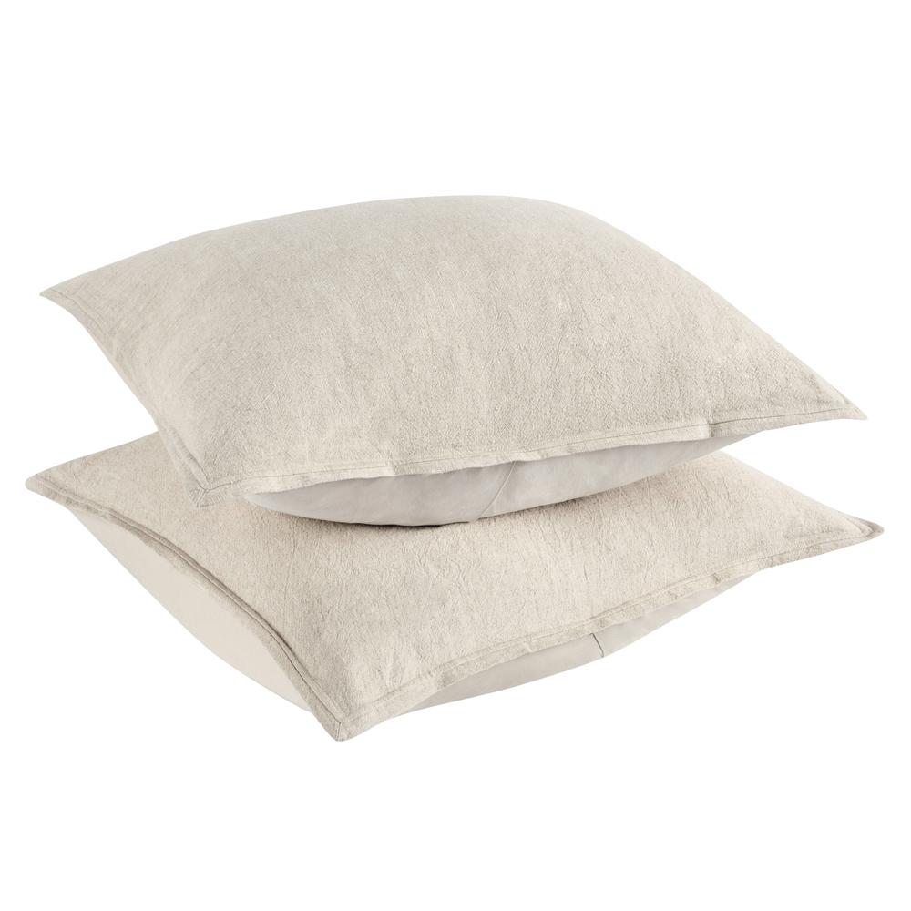 Talia Cotton Linen Blend Natural Euro Sham. Picture 4