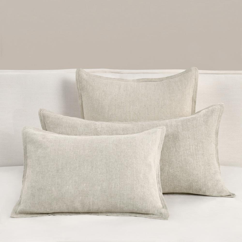 Talia Cotton Linen Blend Natural King Sham. Picture 5