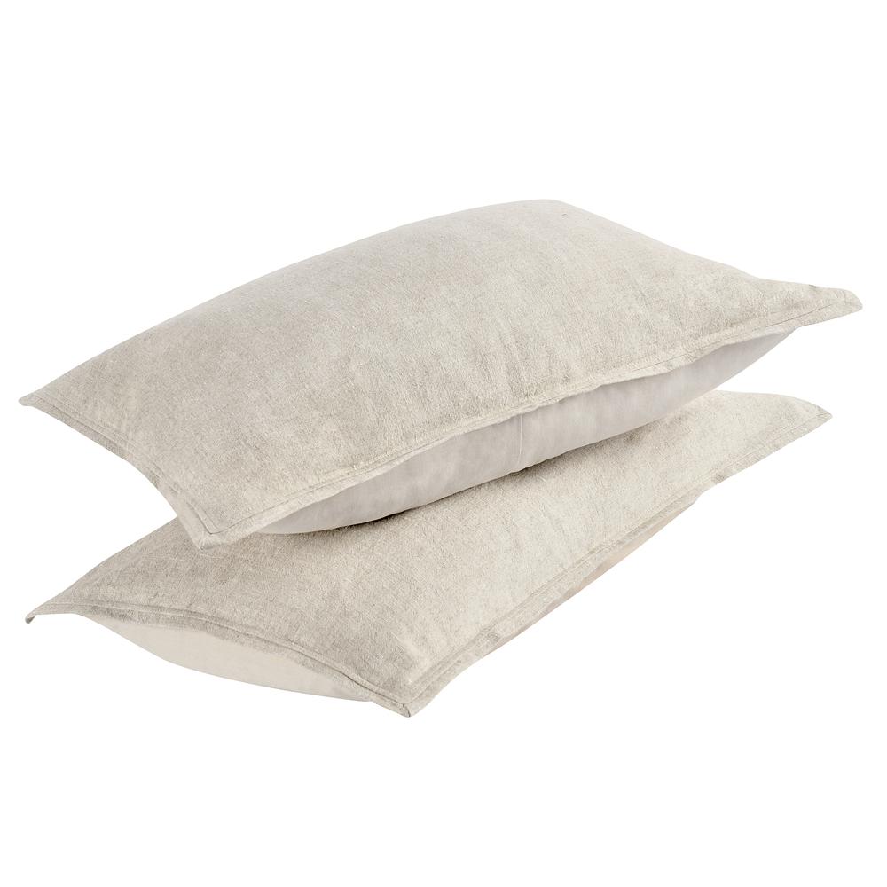 Talia Cotton Linen Blend Natural Standard Sham. Picture 4