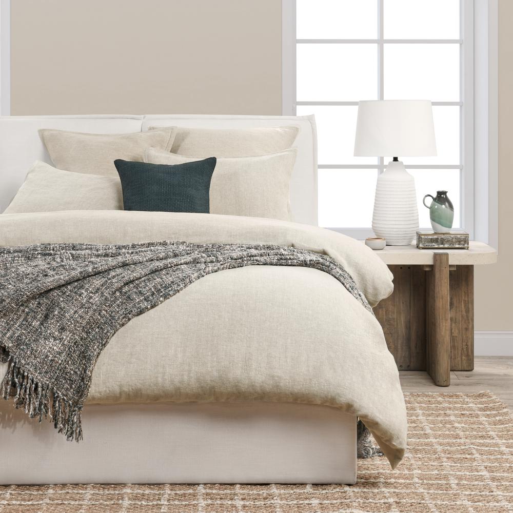 Talia Cotton Linen Blend Natural Standard Sham. Picture 6