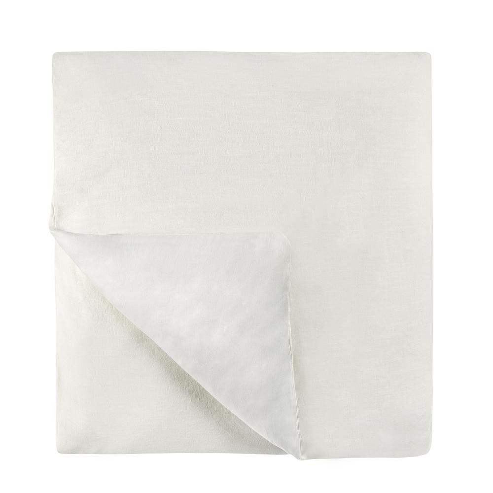 Talia Cotton Linen Blend Ivory Queen Duvet. Picture 1
