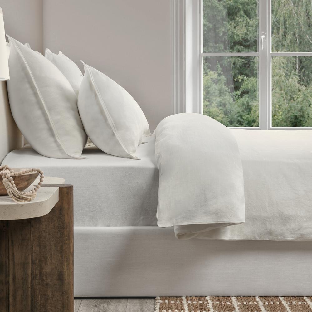 Talia Cotton Linen Blend Ivory Queen Duvet. Picture 3