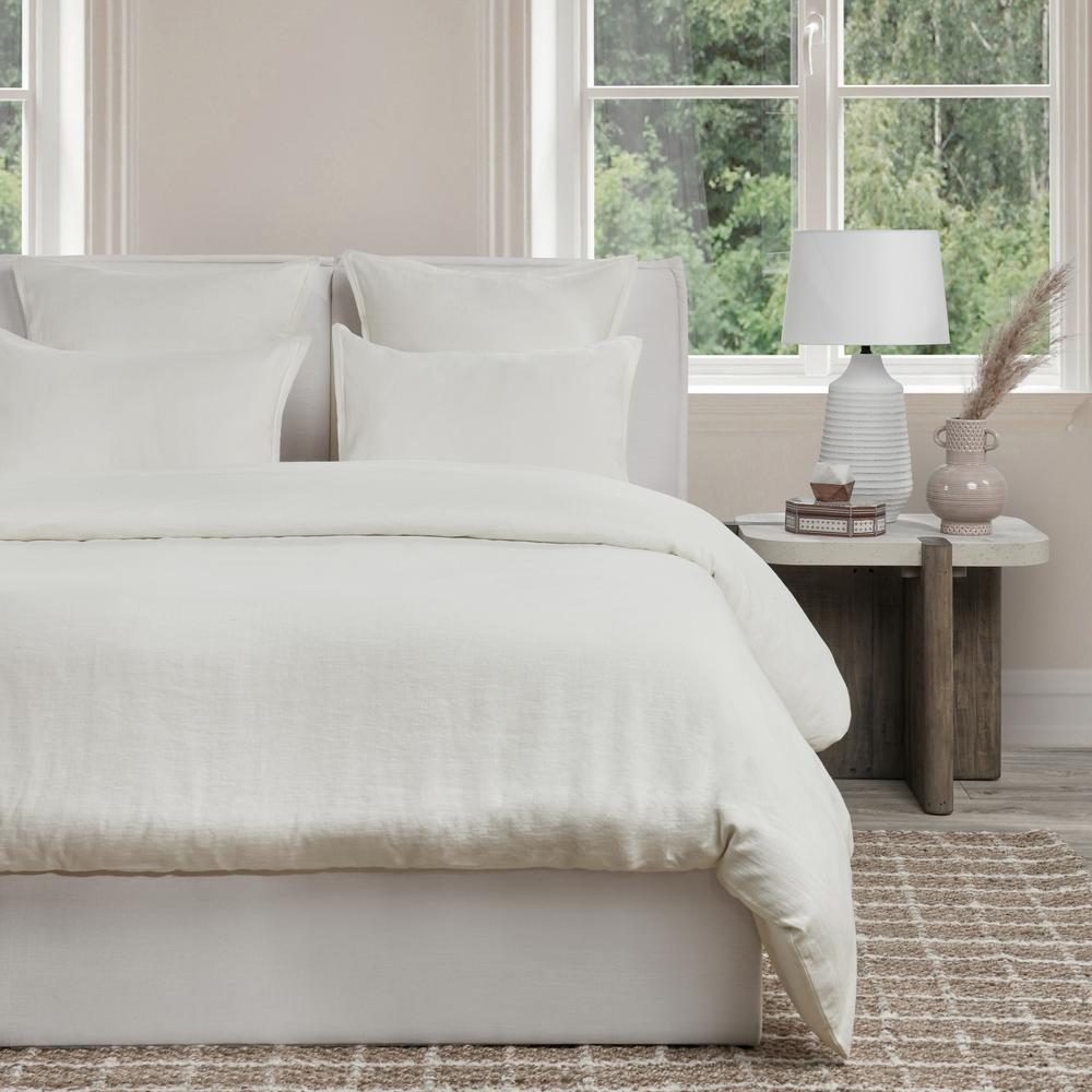 Talia Cotton Linen Blend Ivory Queen Duvet. Picture 5