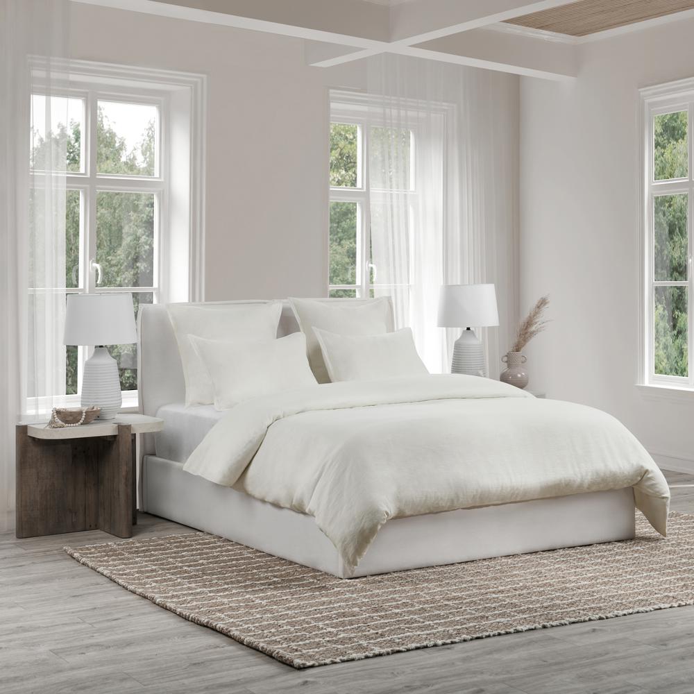 Talia Cotton Linen Blend Ivory Queen Duvet. Picture 6