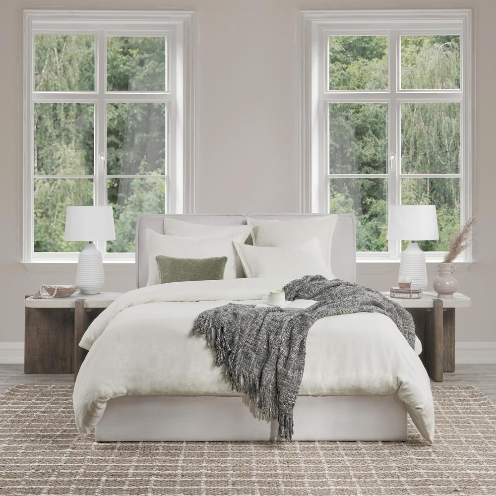 Talia Cotton Linen Blend Ivory Sham. Picture 5