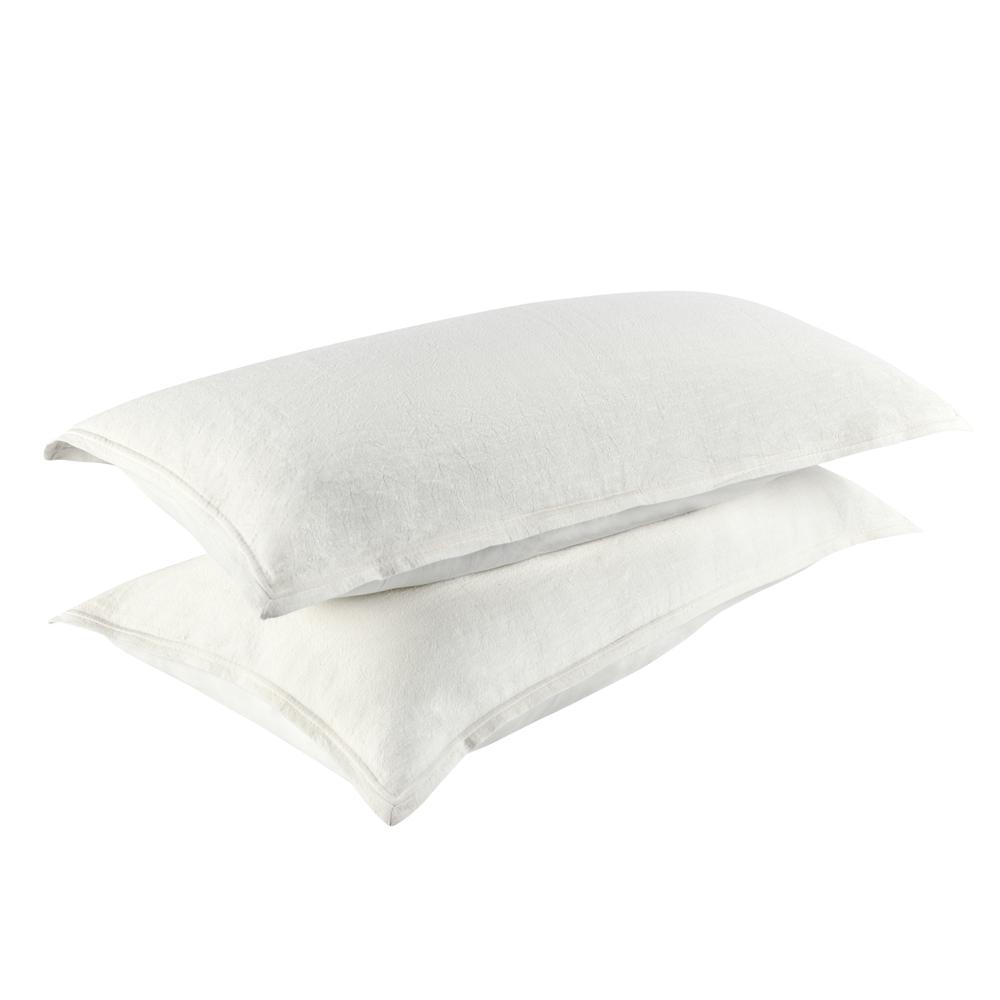 Talia Cotton Linen Blend Ivory King Sham. Picture 3