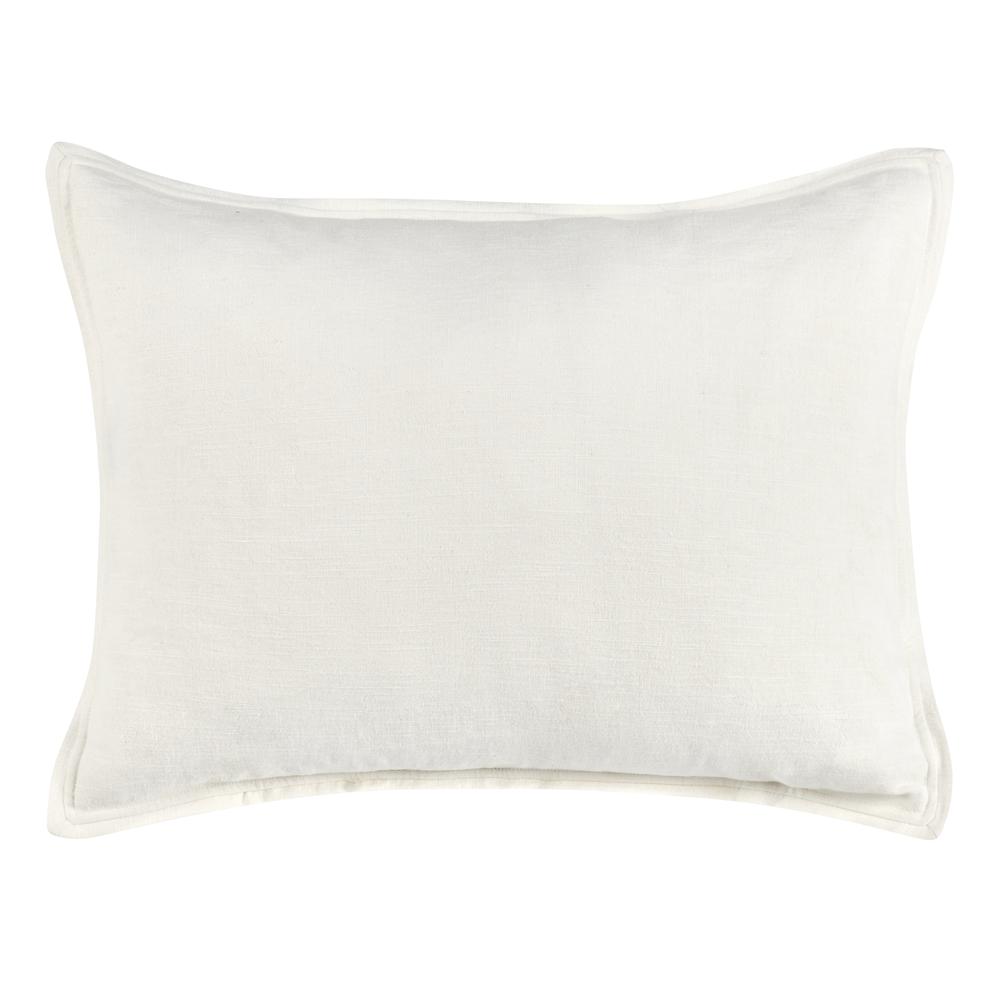 Talia Cotton Linen Blend Ivory Standard Sham. Picture 1