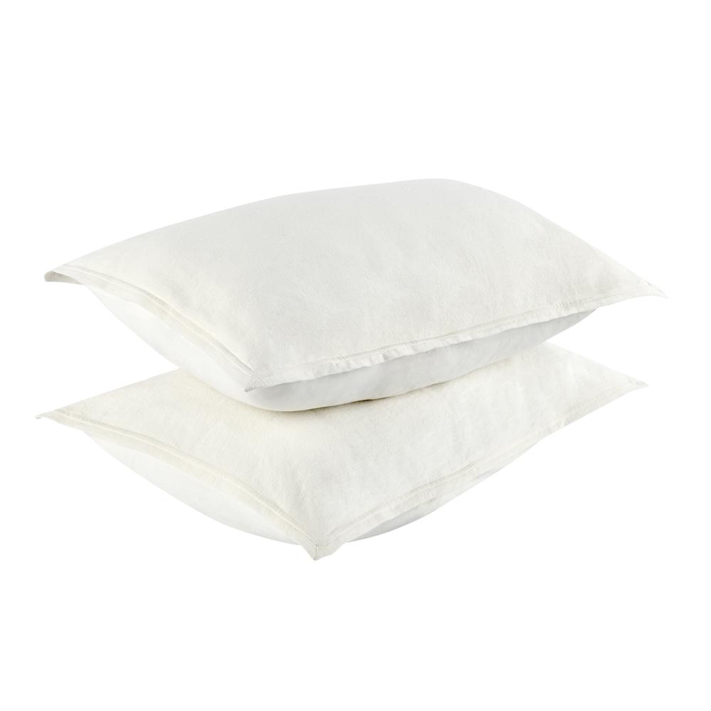 Talia Cotton Linen Blend Ivory Standard Sham. Picture 3