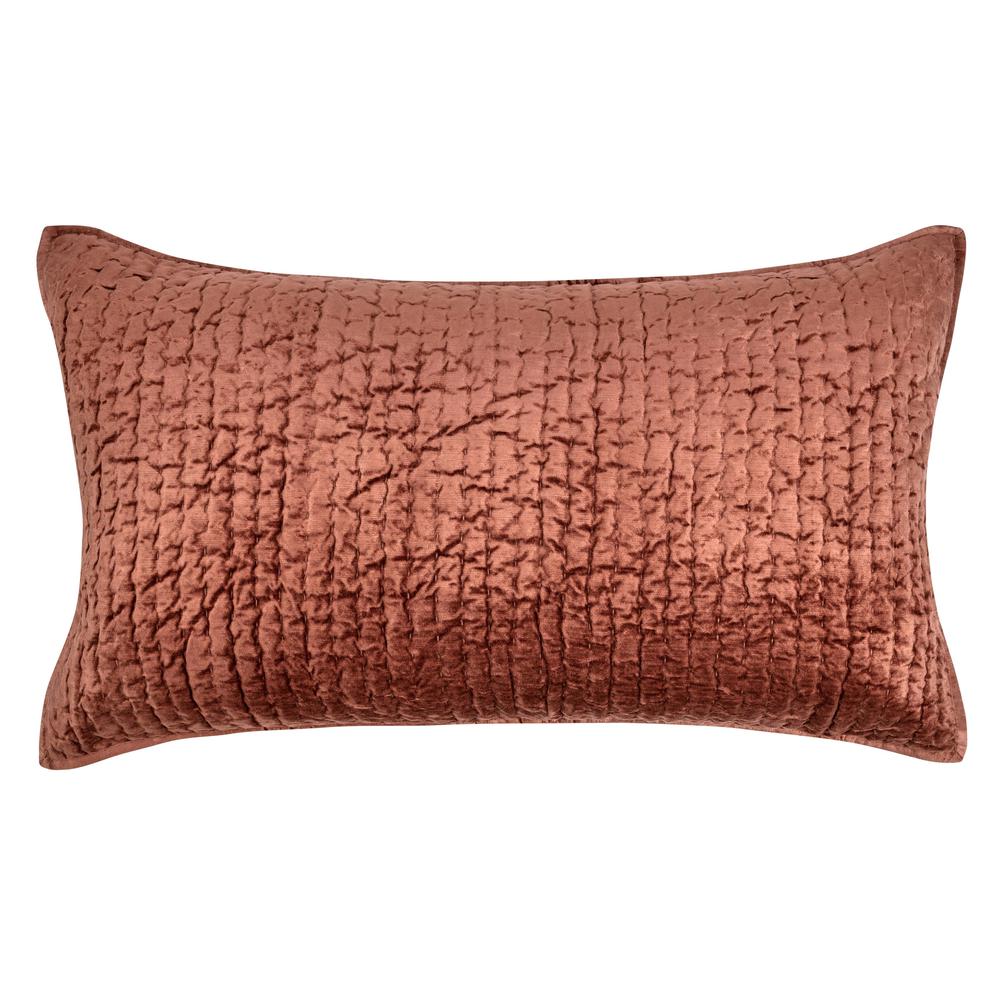 Dimitry 100% Rayon Velvet Terra Cotta King Sham by Kosas Home. Picture 1