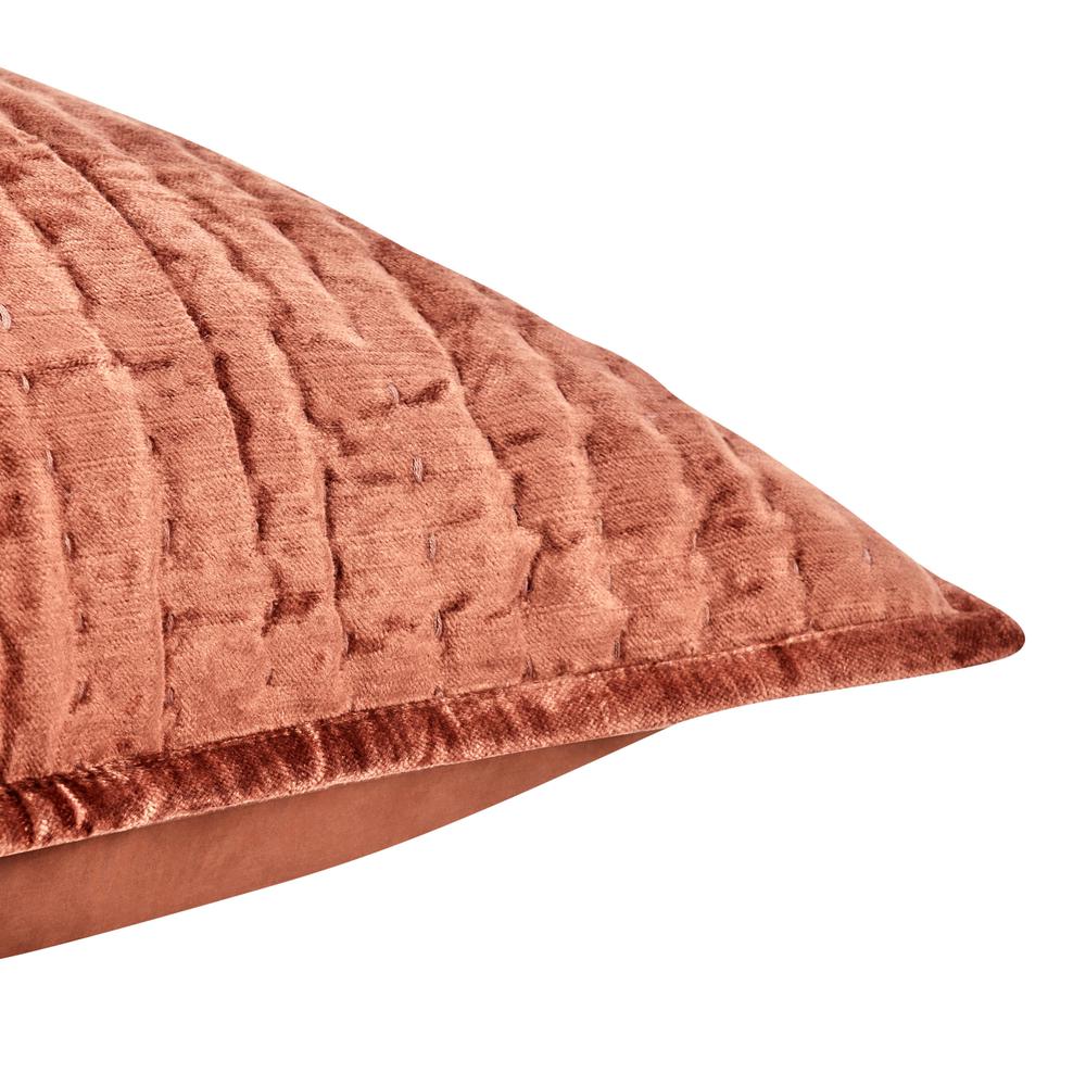 Dimitry 100% Rayon Velvet Terra Cotta King Sham by Kosas Home. Picture 4