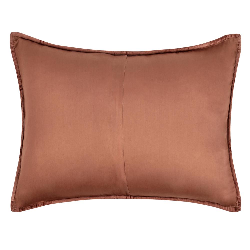 Dimitry 100% Rayon Velvet  Terra Cotta Standard Sham by Kosas Home. Picture 2