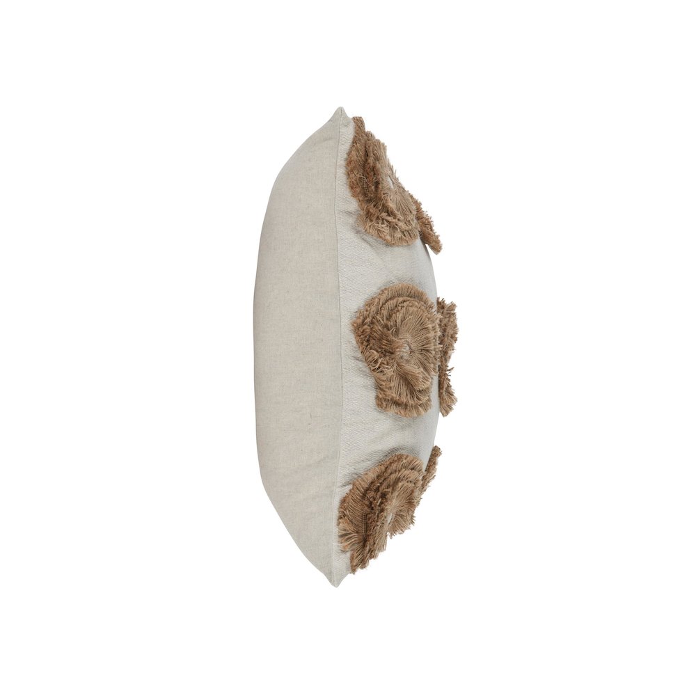 Halston 22" Cotton Linen Blend Throw Pillow , Natural. Picture 3