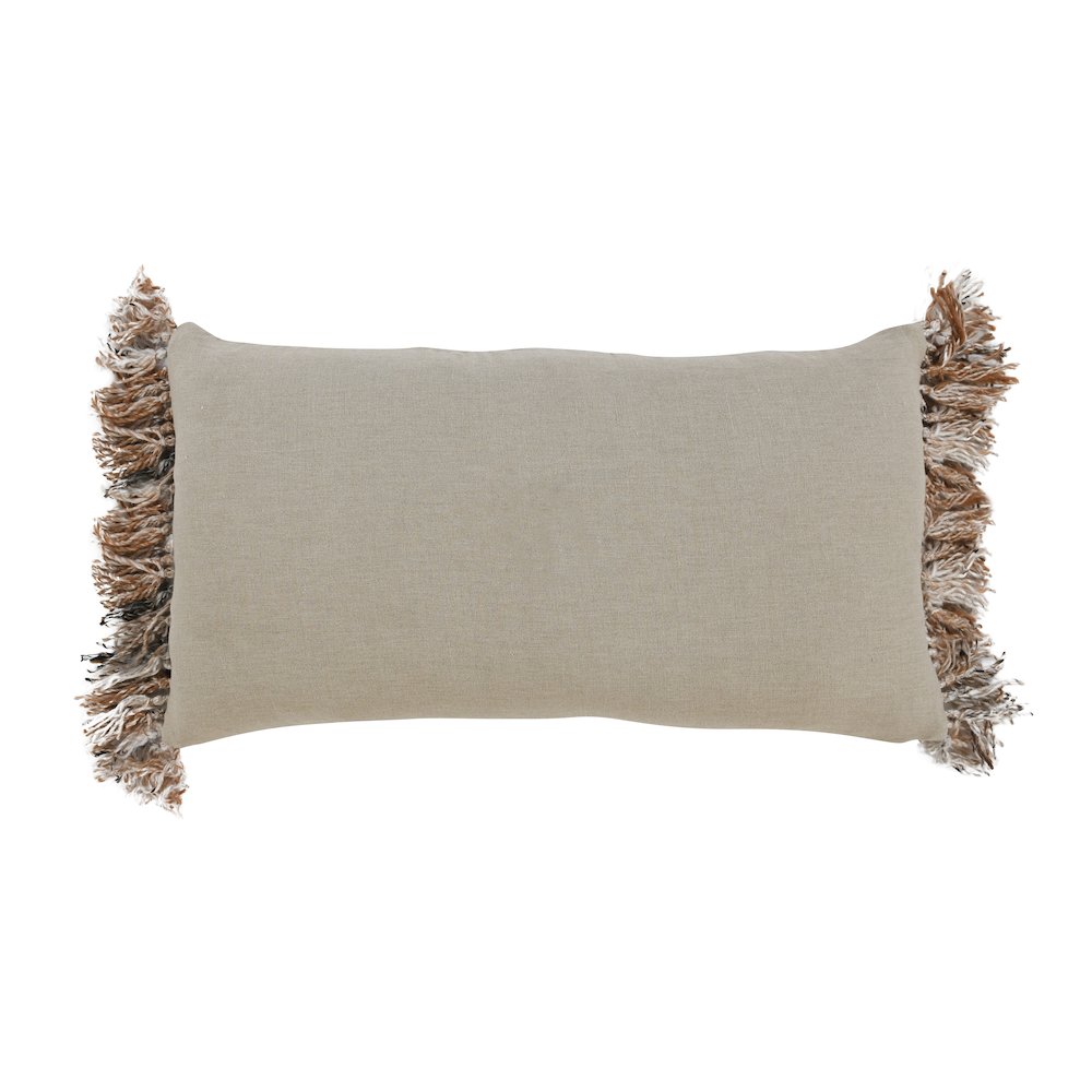 Farah 14"x26" Cotton Linen Blend Throw Pillow, Natural. Picture 2