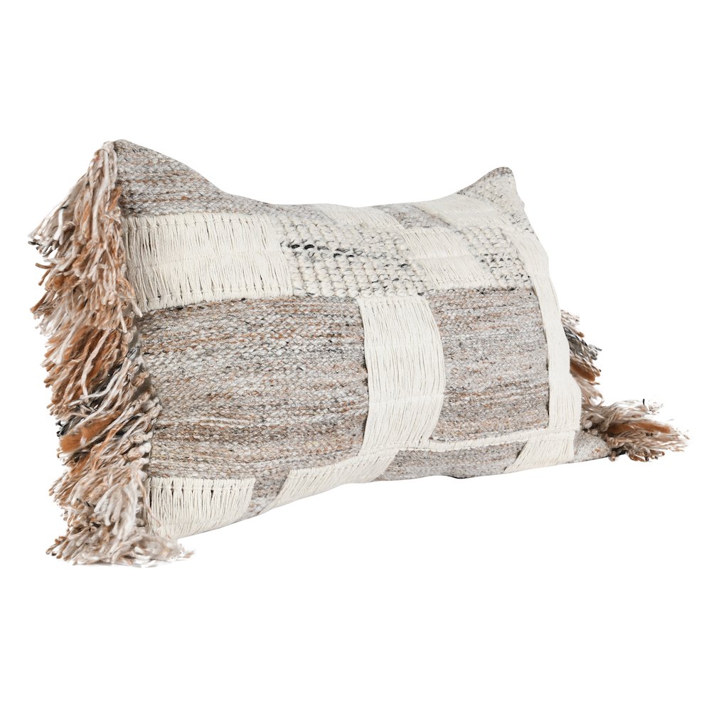 Farah 14"x26" Cotton Linen Blend Throw Pillow, Natural. Picture 5