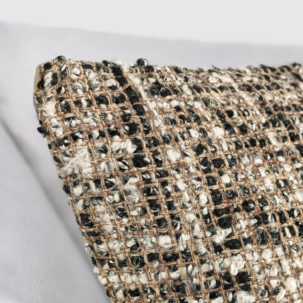 Porter 24" Woven Cotton Blend Throw Pillow , Black. Picture 7