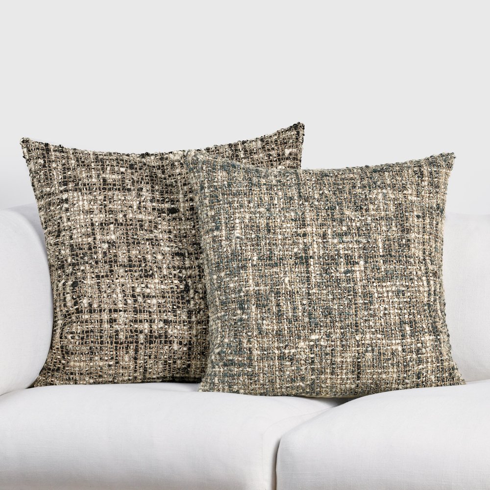 Porter 24" Woven Cotton Blend Throw Pillow , Black. Picture 8