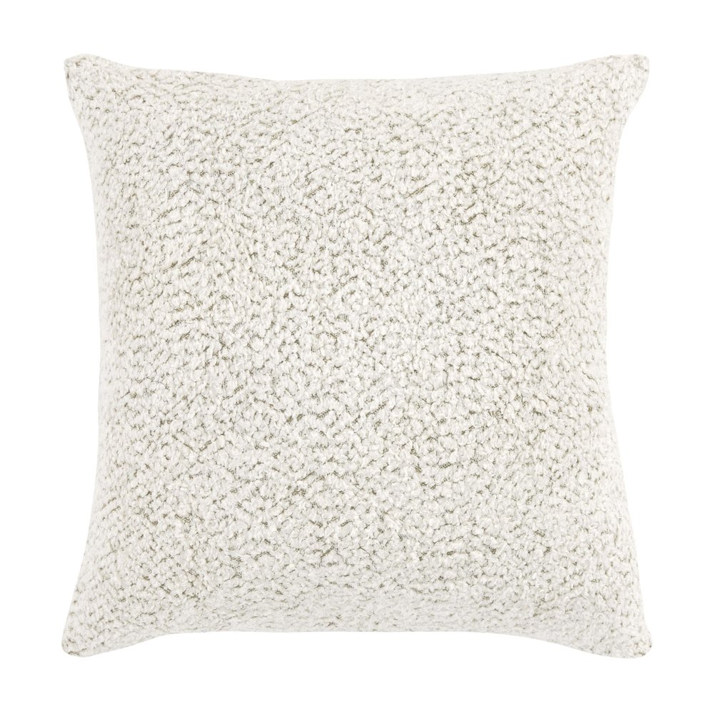 Maris 22" Cotton Linen Blend Throw Pillow, Ivory. Picture 1