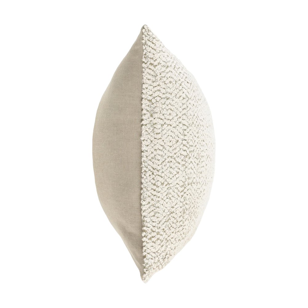 Maris 22" Cotton Linen Blend Throw Pillow, Ivory. Picture 2