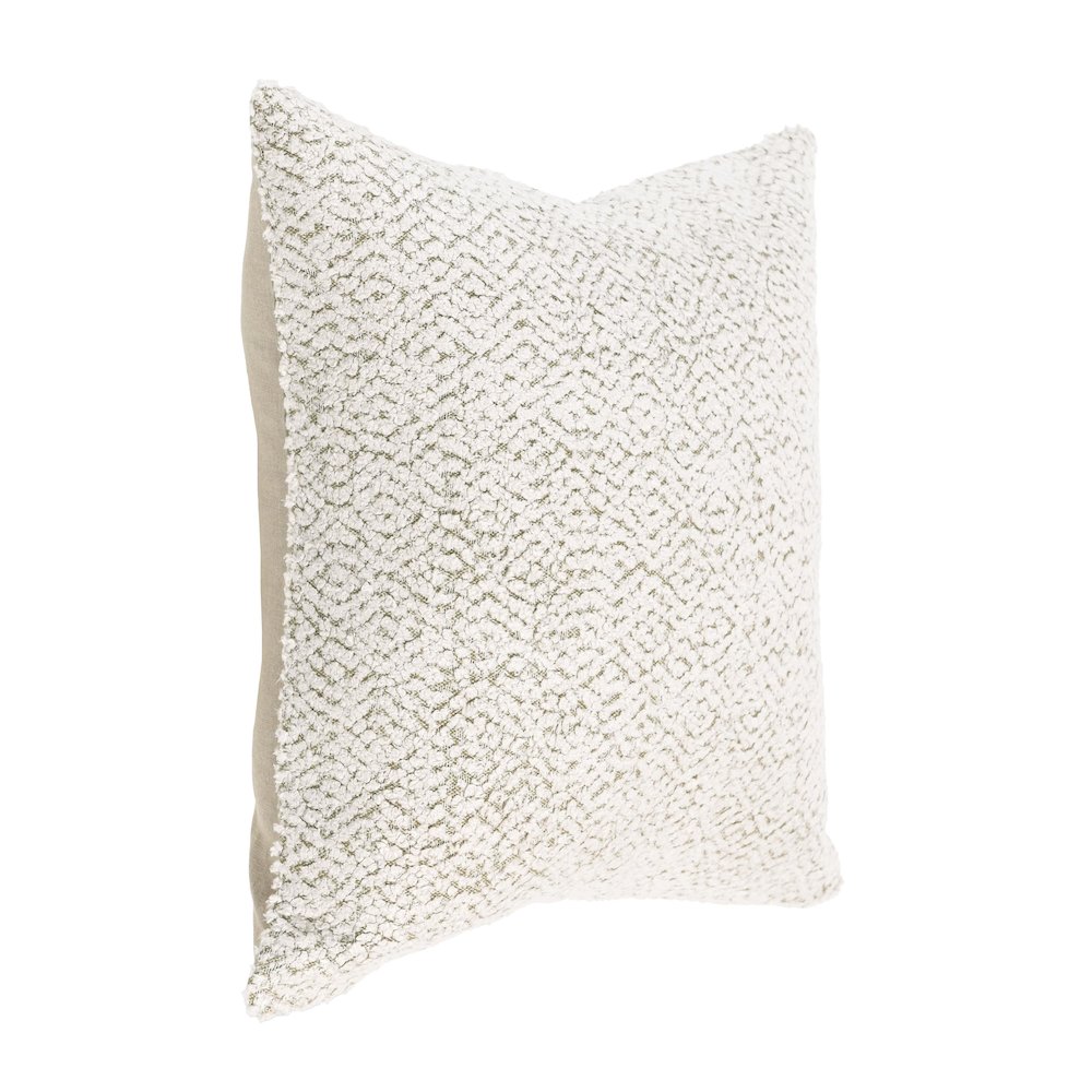 Maris 22" Cotton Linen Blend Throw Pillow, Ivory. Picture 3