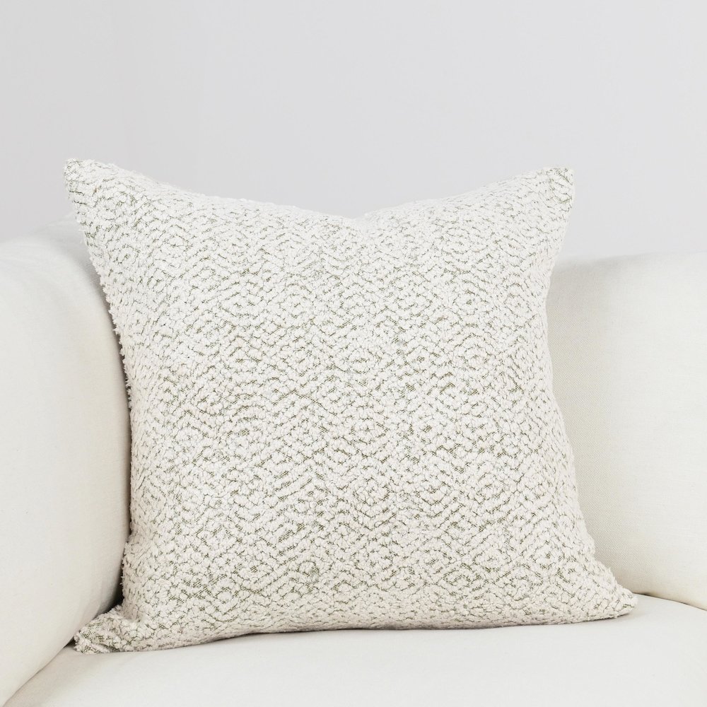 Maris 22" Cotton Linen Blend Throw Pillow, Ivory. Picture 5