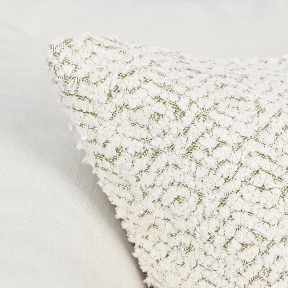 Maris 22" Cotton Linen Blend Throw Pillow, Ivory. Picture 6