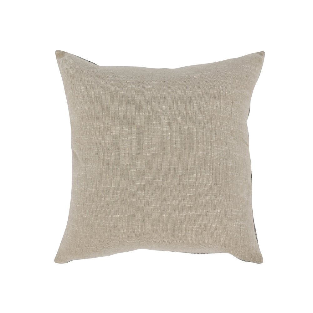 Hannah 22" 100% Cotton Fabric Throw Pillow, Gray. Picture 2