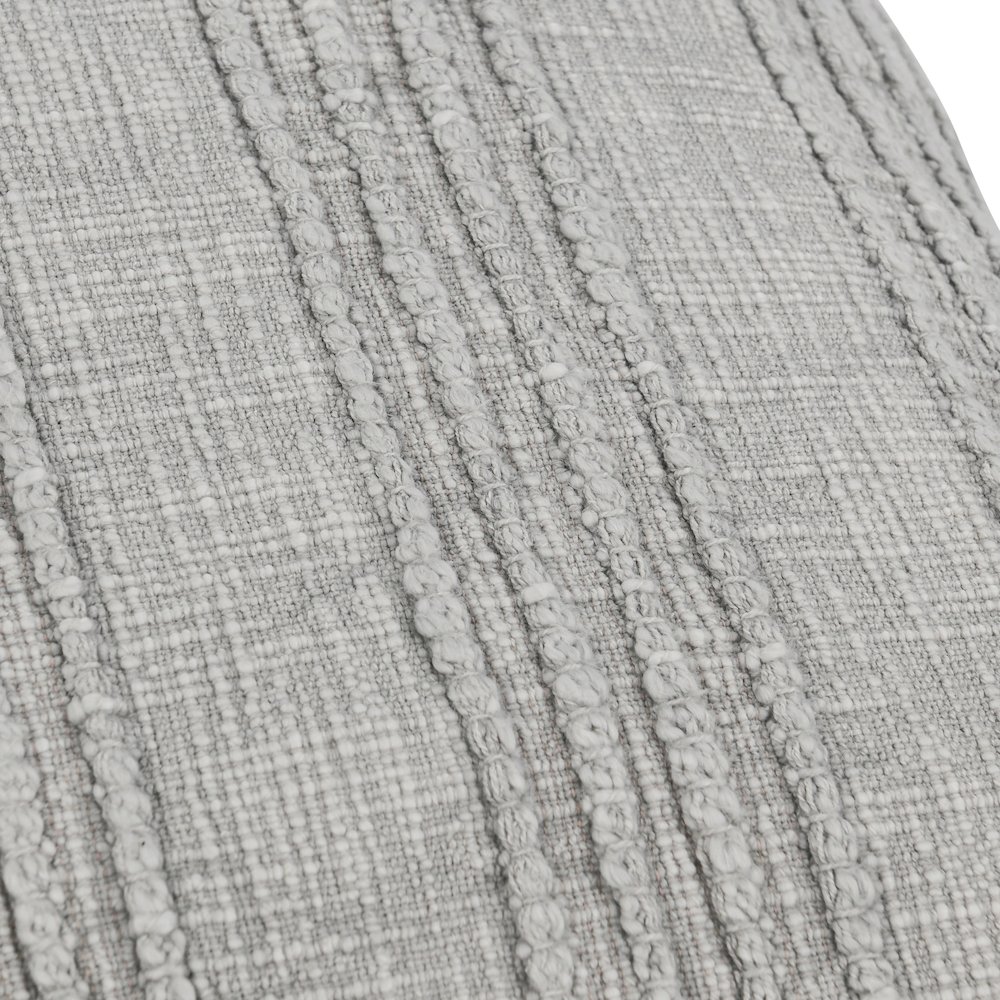 Hannah 22" 100% Cotton Fabric Throw Pillow, Gray. Picture 4