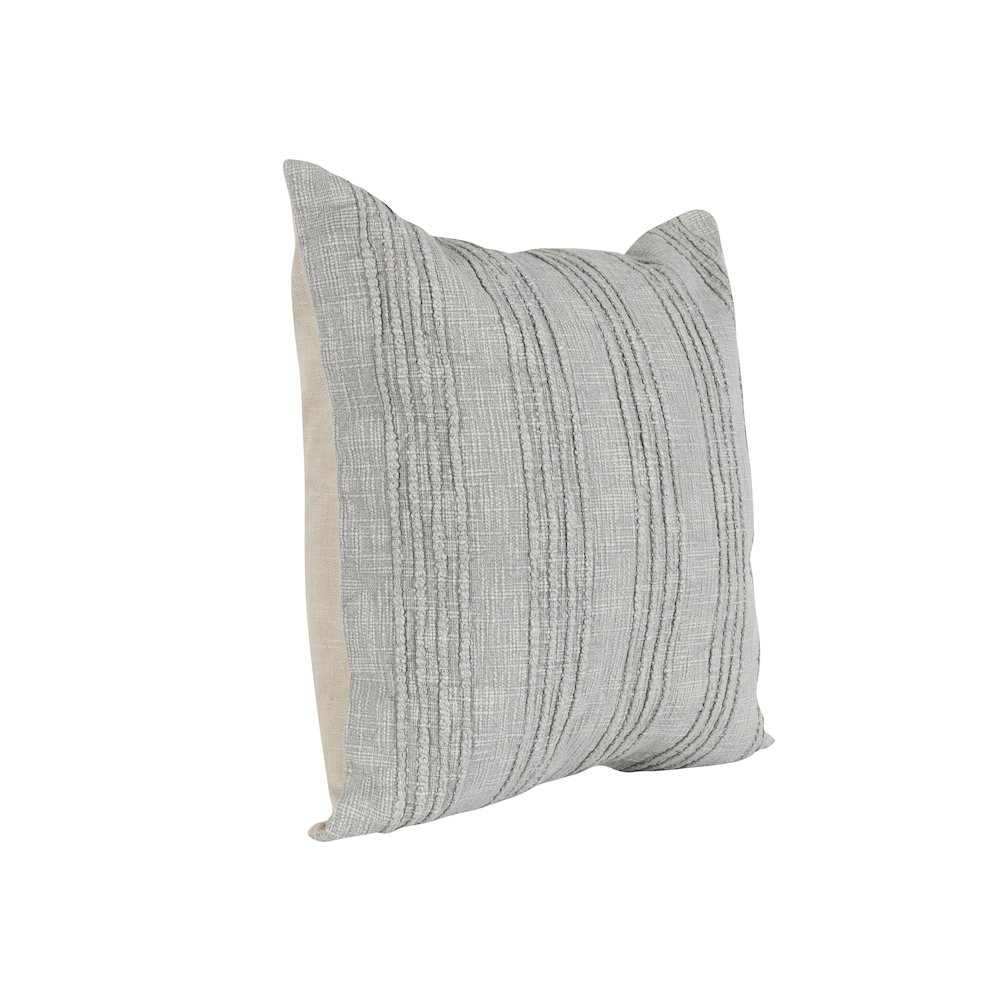 Hannah 22" 100% Cotton Fabric Throw Pillow, Gray. Picture 5