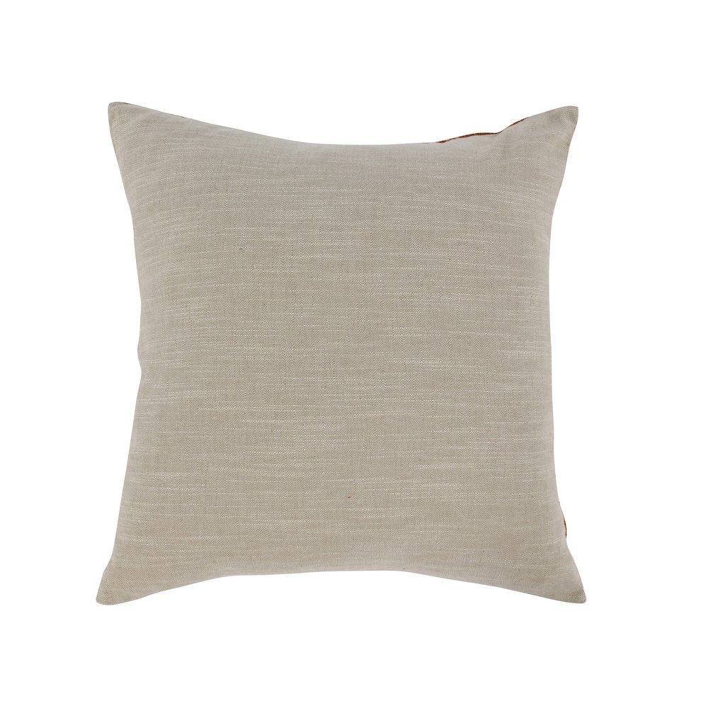 Hannah 22" 100% Cotton Fabric Throw Pillow, Terra Cotta. Picture 2