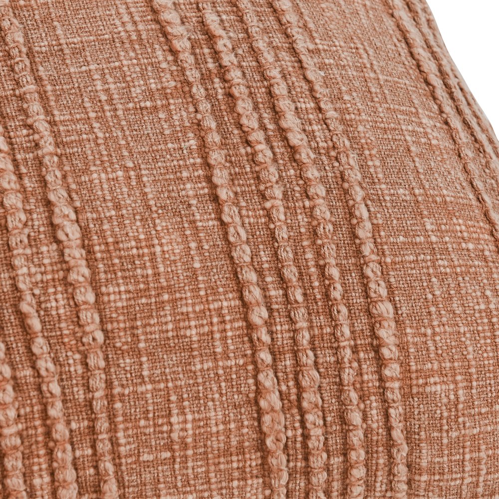 Hannah 22" 100% Cotton Fabric Throw Pillow, Terra Cotta. Picture 4