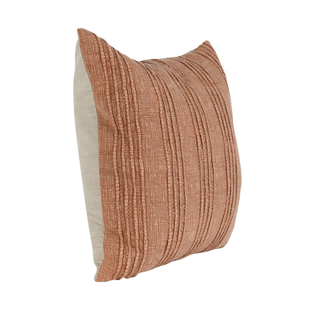 Hannah 22" 100% Cotton Fabric Throw Pillow, Terra Cotta. Picture 5